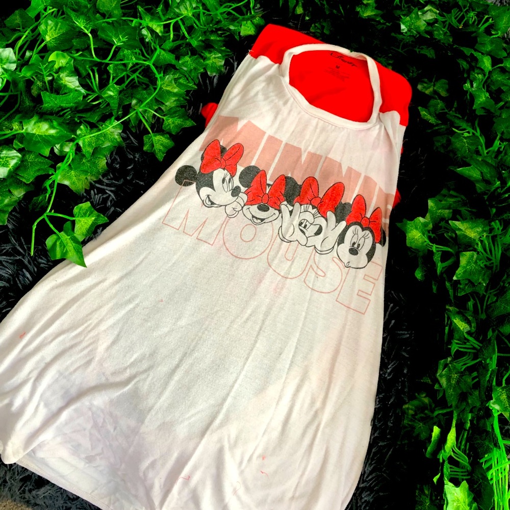 Disney long tank top with built in red sports bra.